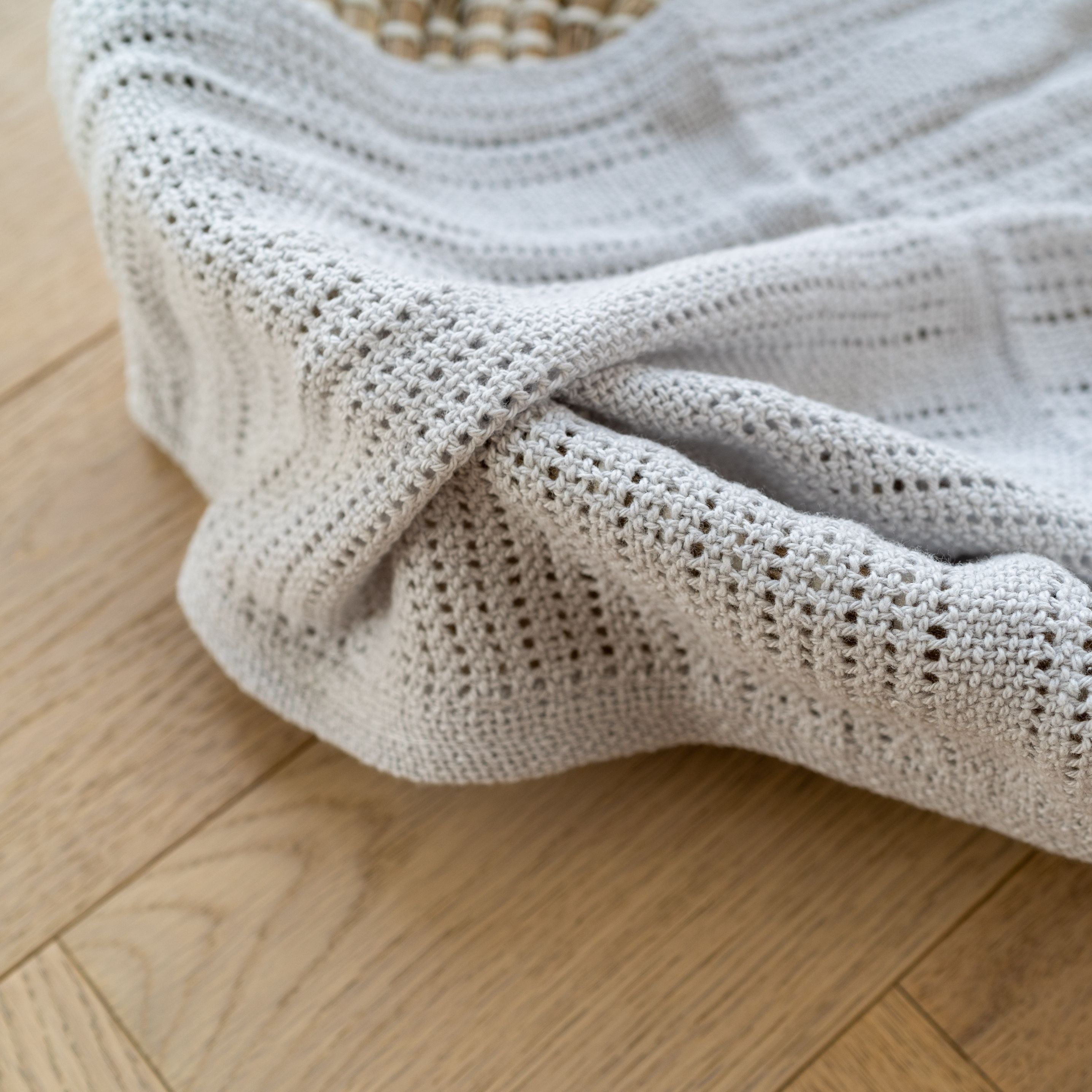 Grey cellular outlet baby blanket