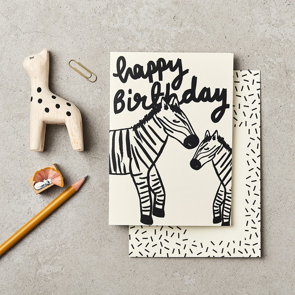 Katie Leamon - Birthday Card - Zebras