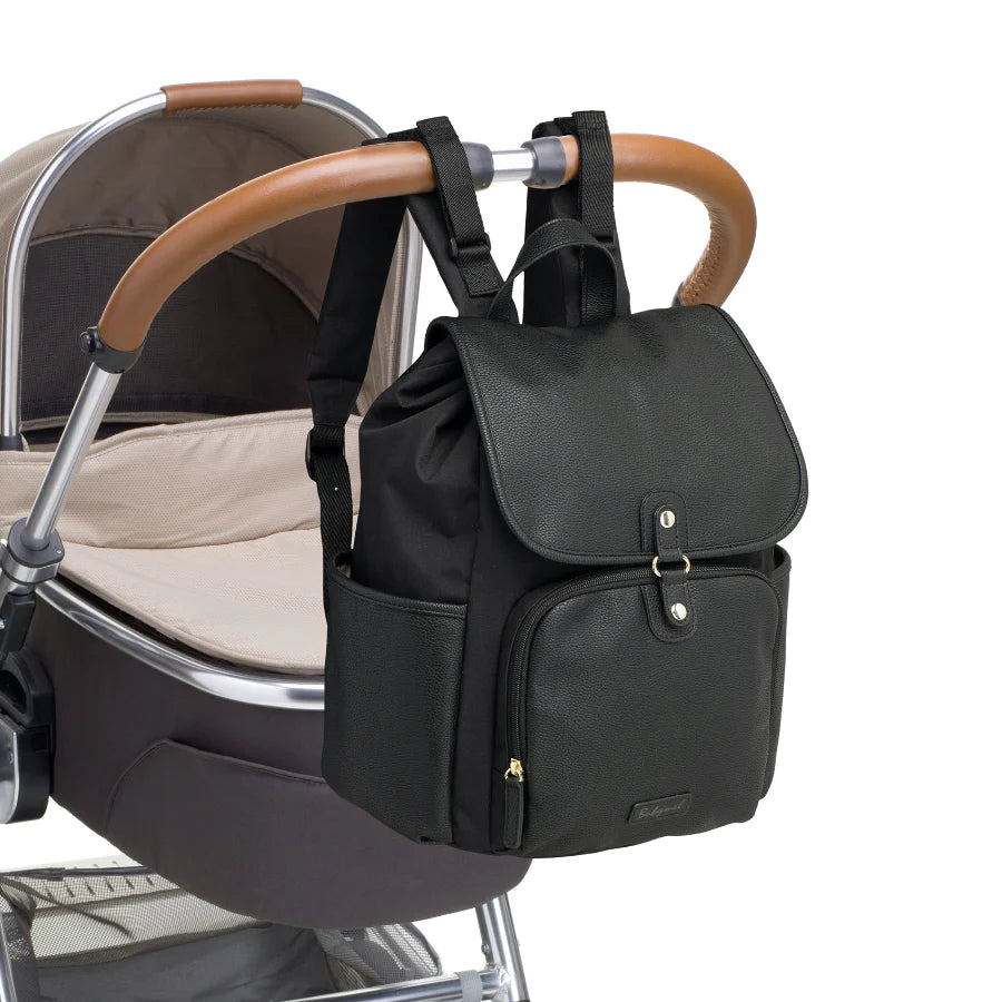 Babymel Freddie Vegan Leather Backpack Black Mabel Fox