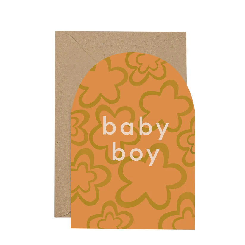 Plewsy - Curved Greeting Card - Baby Boy
