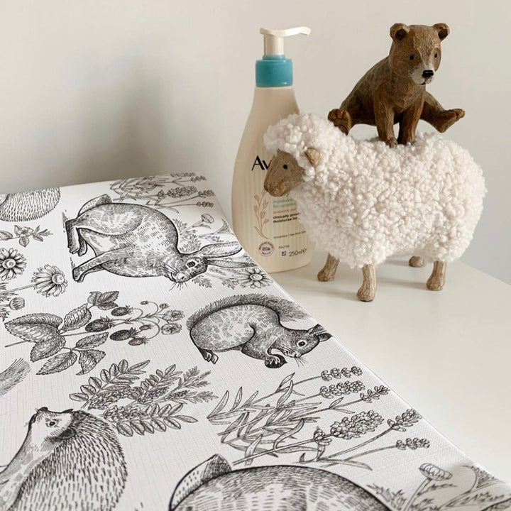 Mabel & Fox - Wedge Baby Changing Mat - Woodland Rabbits - Mabel & Fox