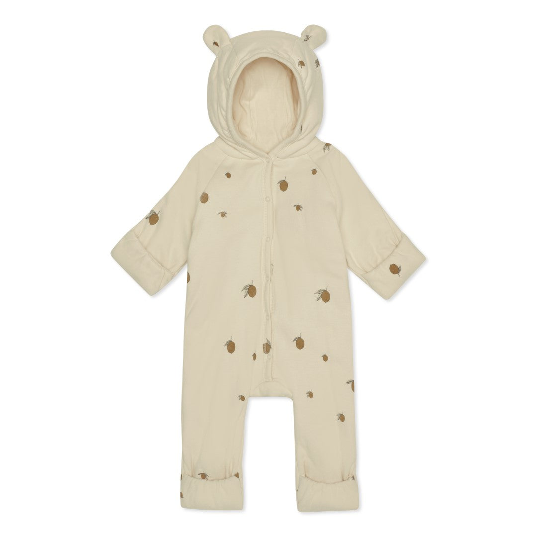 Konges Slojd - Newborn Onesie with Hood - Lemon - Mabel & Fox