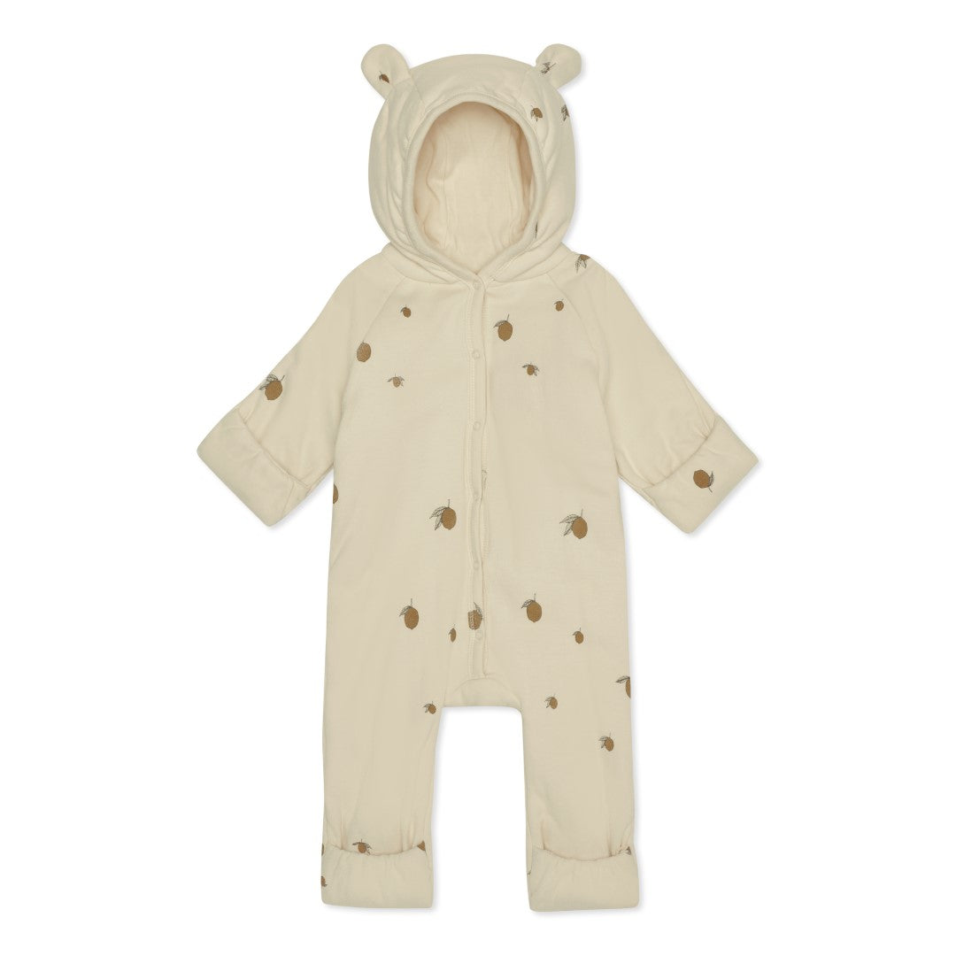 Konges Slojd - Newborn Onesie with Hood - Lemon