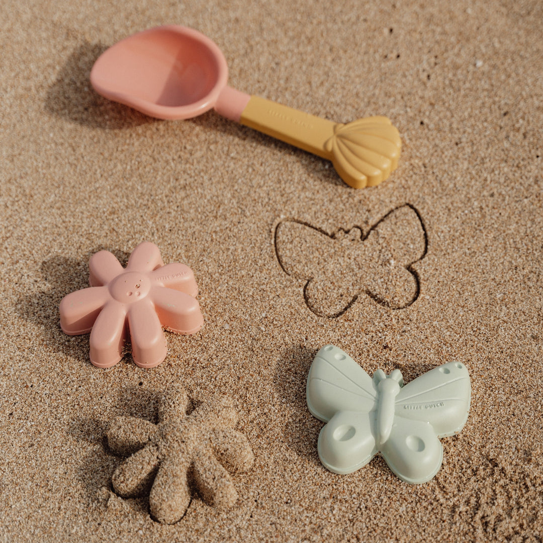 Little Dutch - Sand Shapes Beach Set - Flowers & Butterflies (3 Pack)