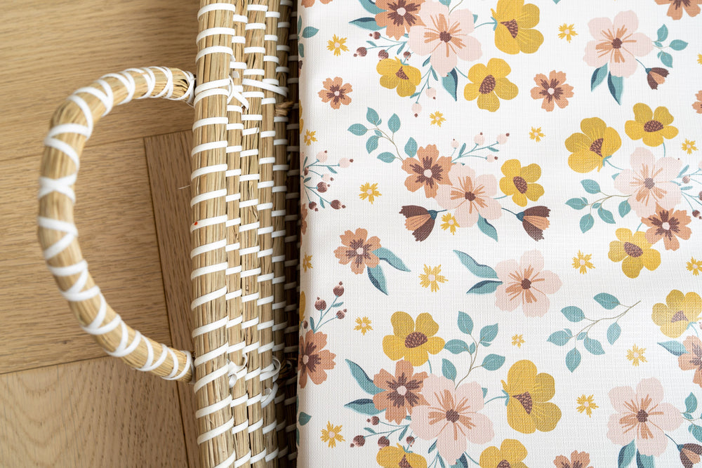 Mabel & Fox - Basket Changing Mat - Vintage Florals - Mabel & Fox