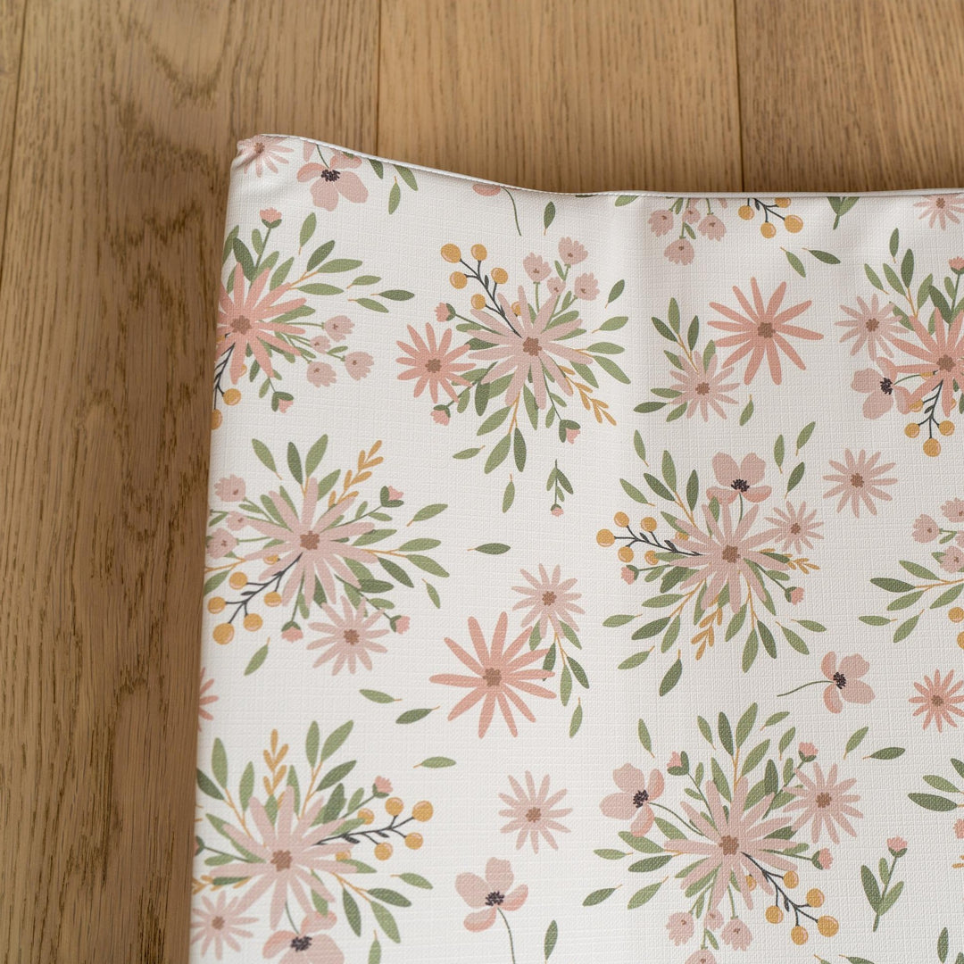 Mabel & Fox - Wedge Baby Changing Mat - Soft Pink Florals - Mabel & Fox
