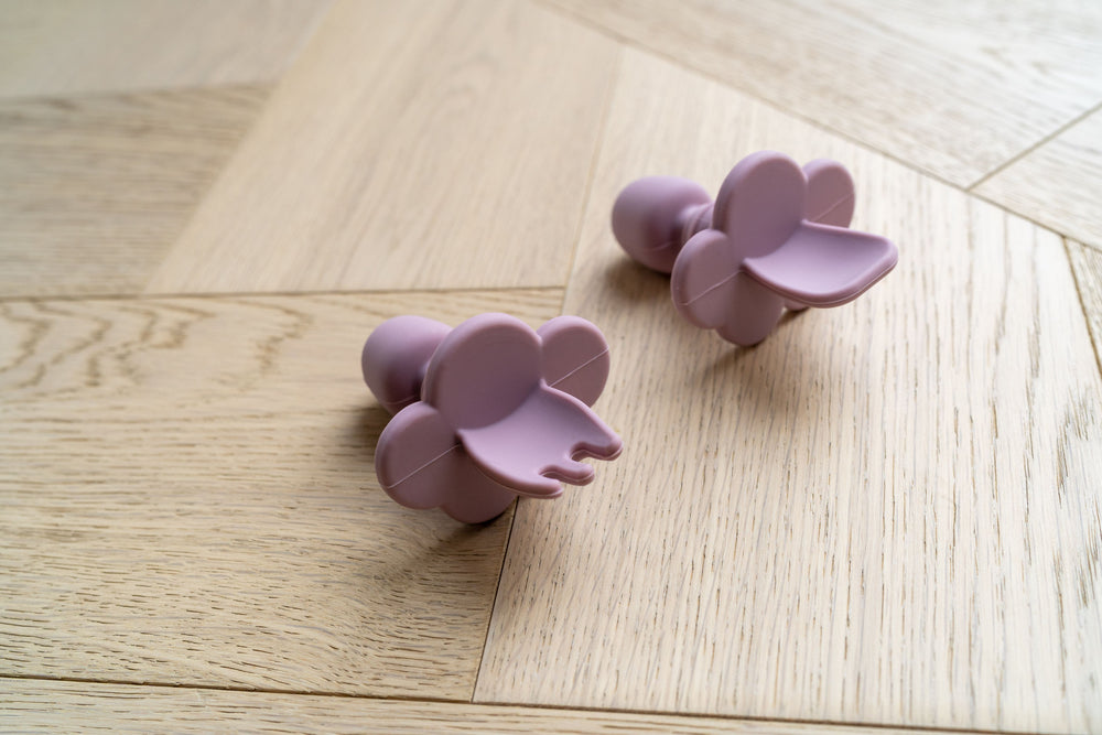Mabel & Fox - Silicone Tableware - Baby Cutlery Set - Mauve - Mabel & Fox