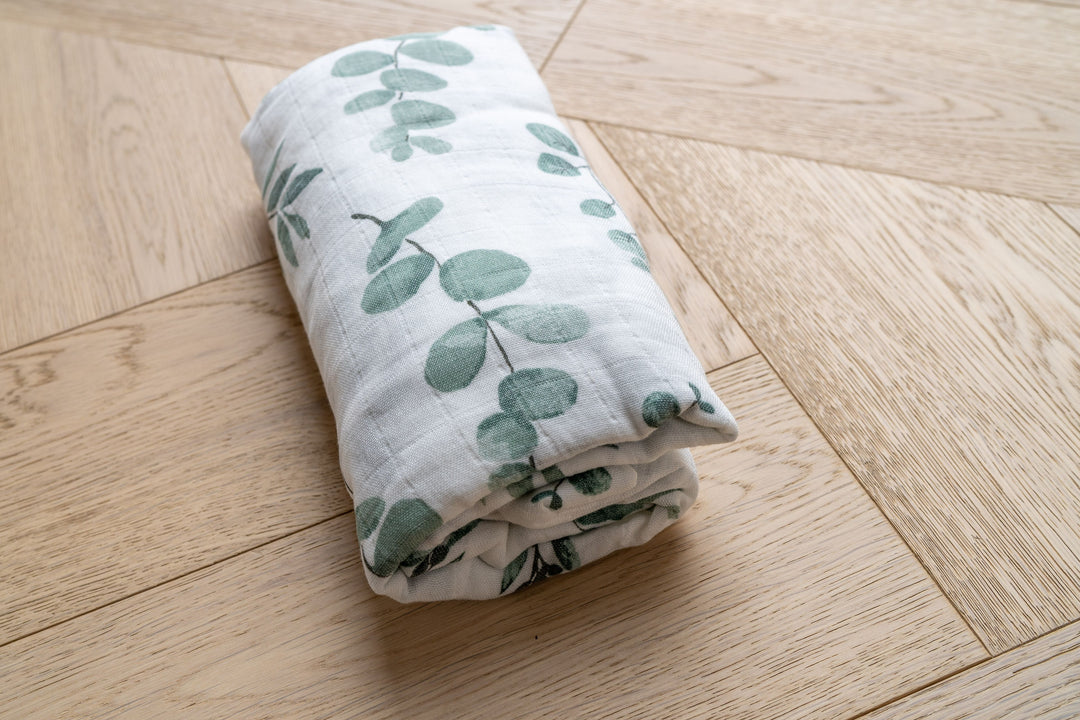 Mabel & Fox - Swaddle Muslin Blanket - Olive Sprig - Mabel & Fox