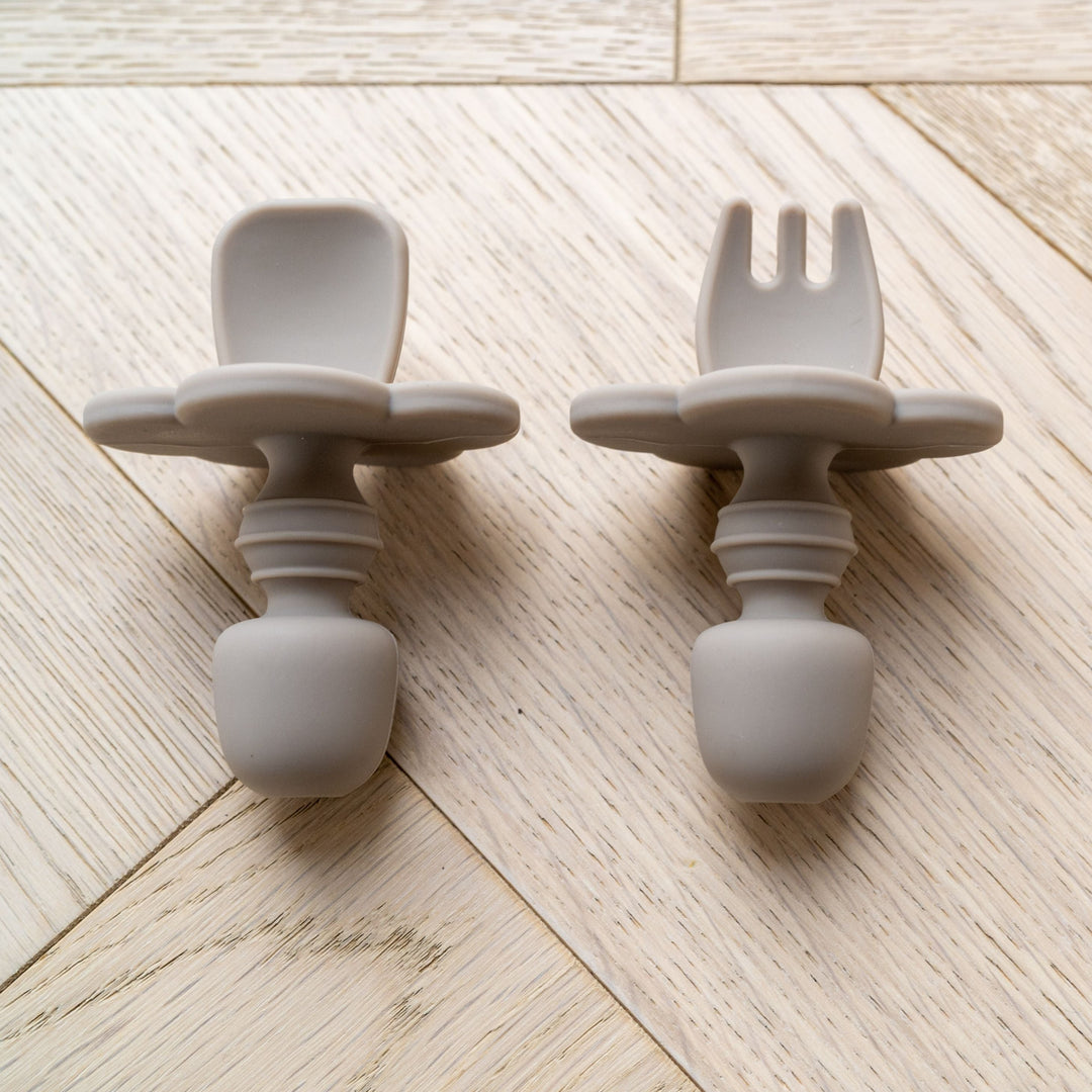 Mabel & Fox - Silicone Tableware - Baby Cutlery Set - Sandstone - Mabel & Fox