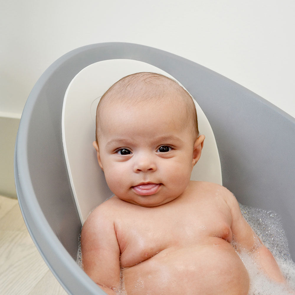 Shnuggle Baby Bath With Plug & Foam Backrest - Slate