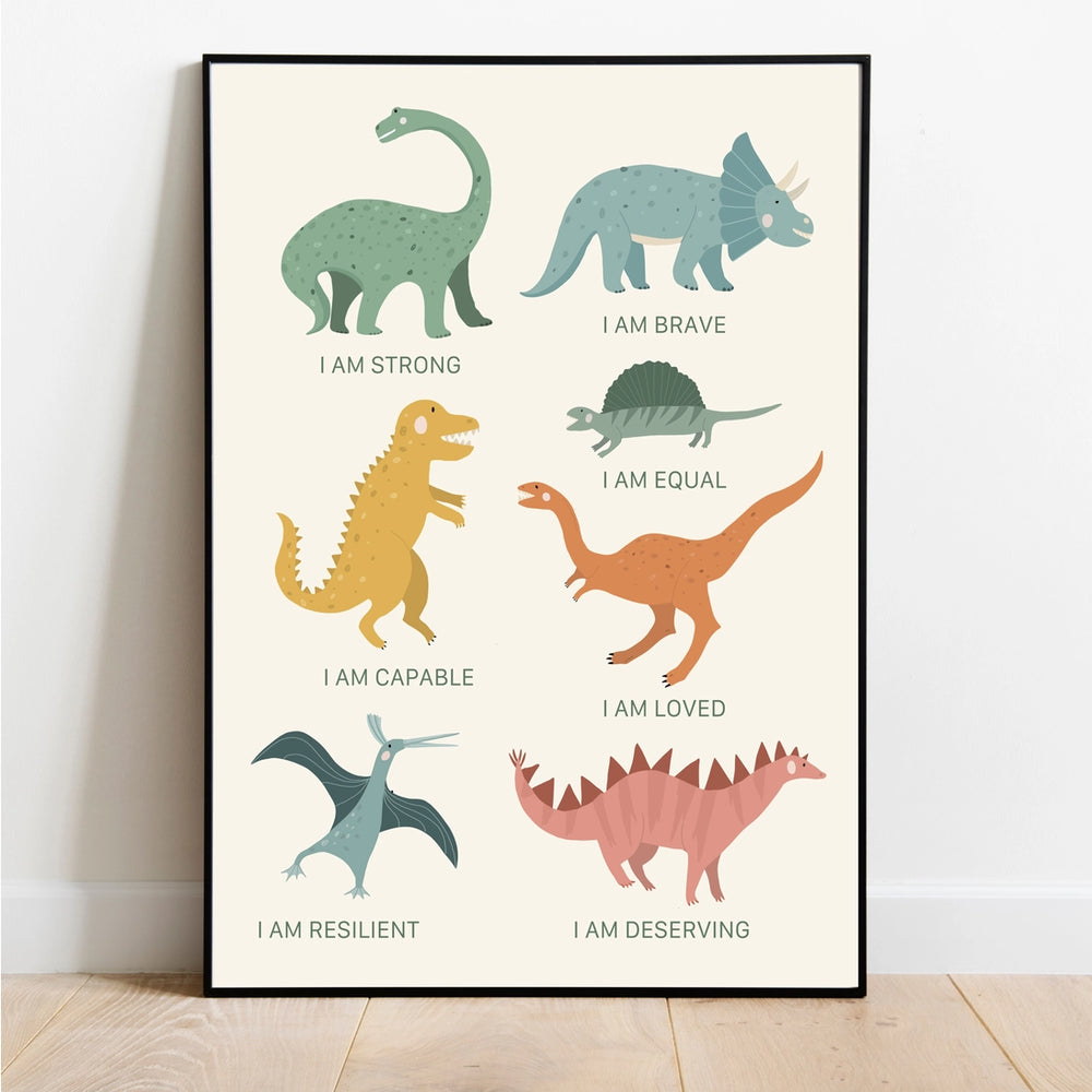 Abel and the Label - Art Print - Dinosaur Affirmation - Mabel & Fox
