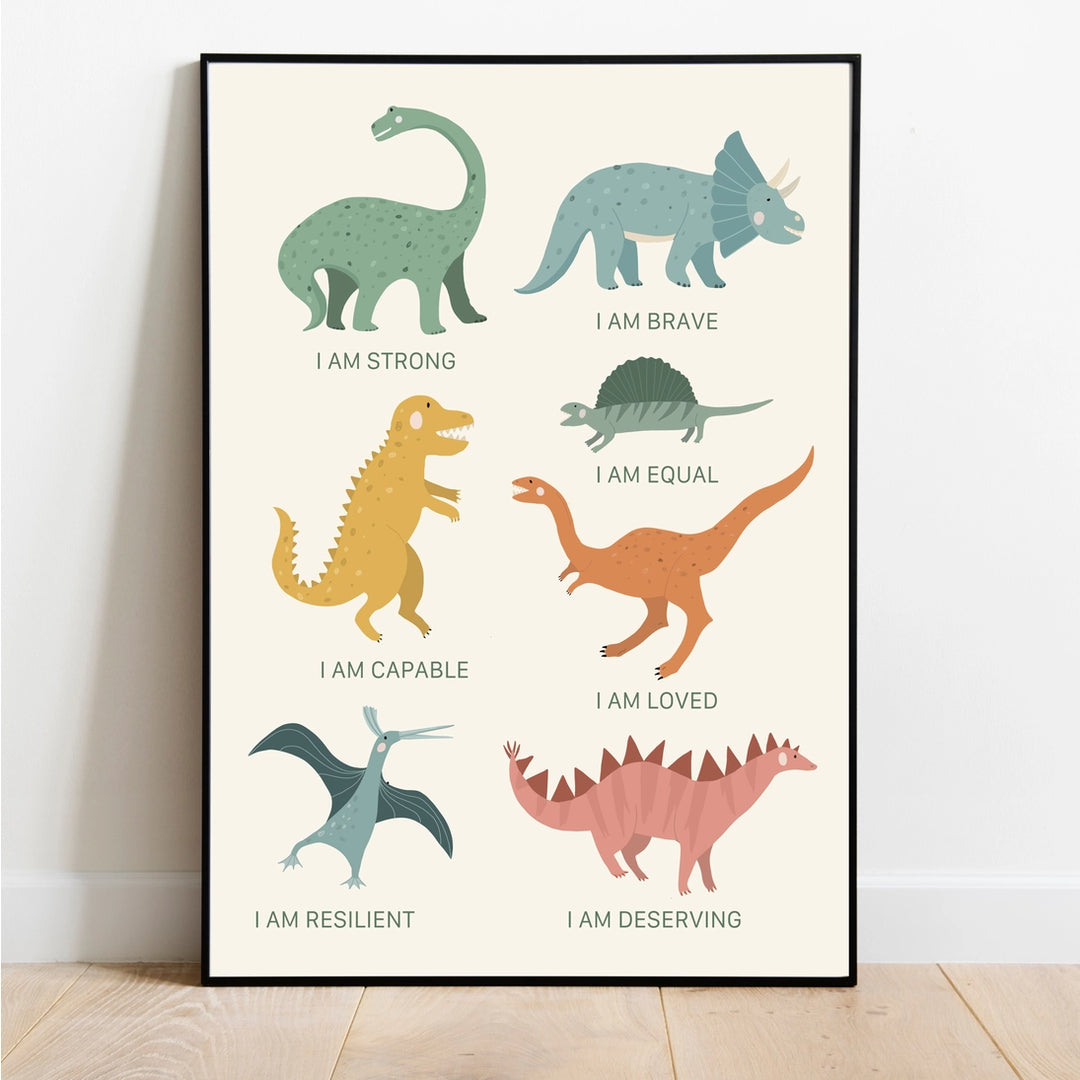 Abel and the Label - Art Print - Dinosaur Affirmation - Mabel & Fox