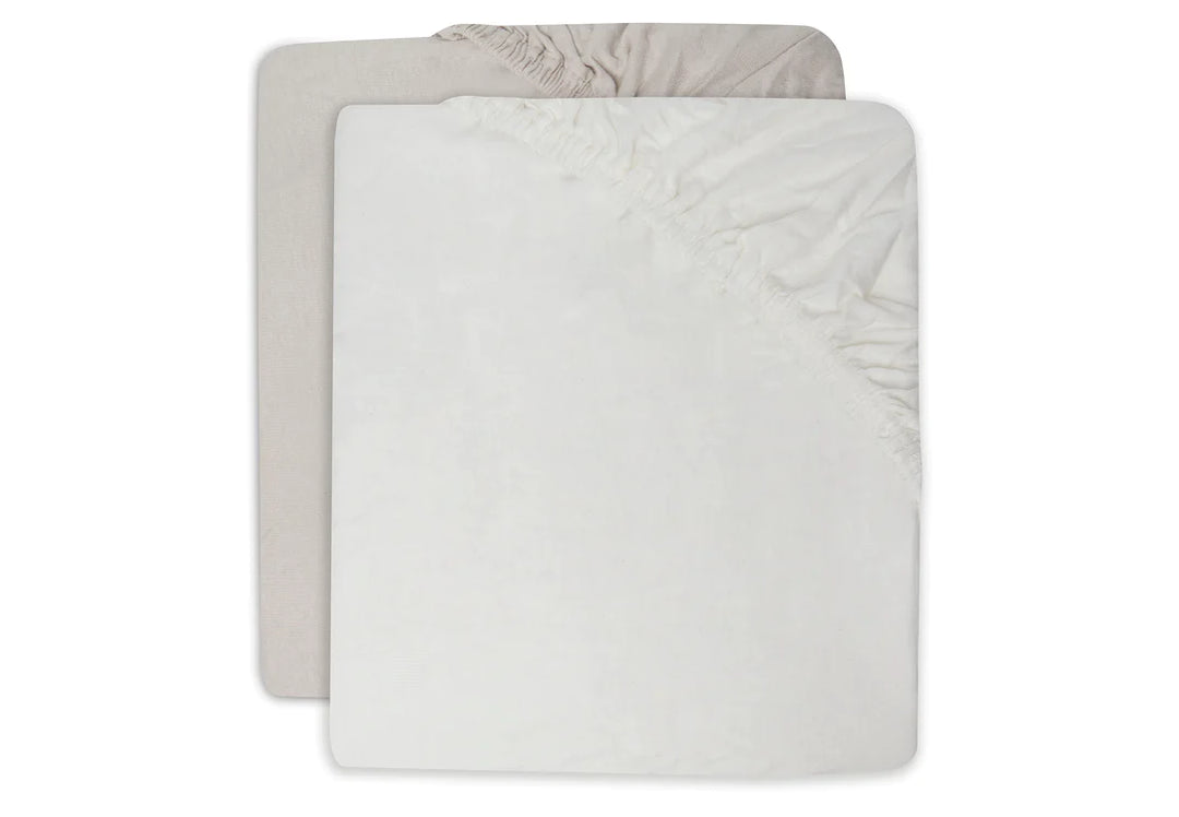 Jollein - Jersey Fitted Sheet 60 x 120cm - Ivory/Nougat (2 pack)