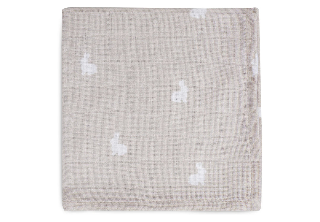 Jollein - Muslin Mouth Cloth 31 x 31cm - Dotted Rabbit GOTS (2 Pack)