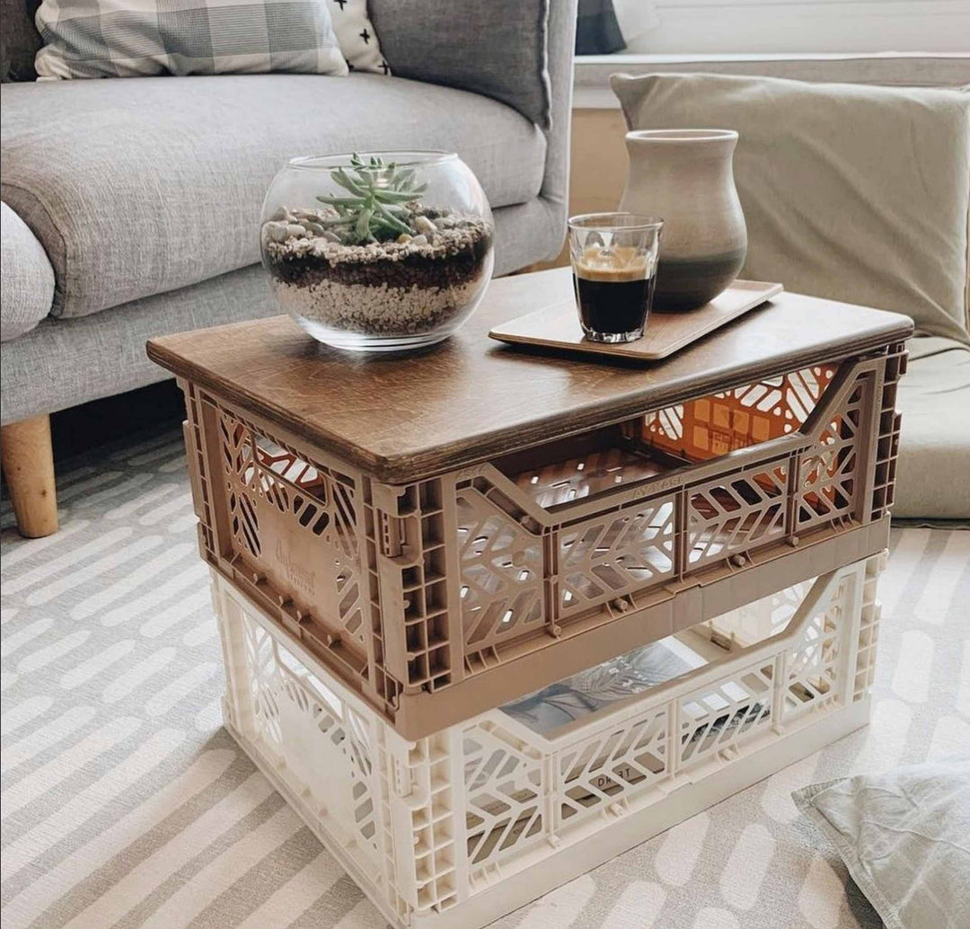 Aykasa Folding Storage Crate - Midi - Warm Taupe - Mabel & Fox