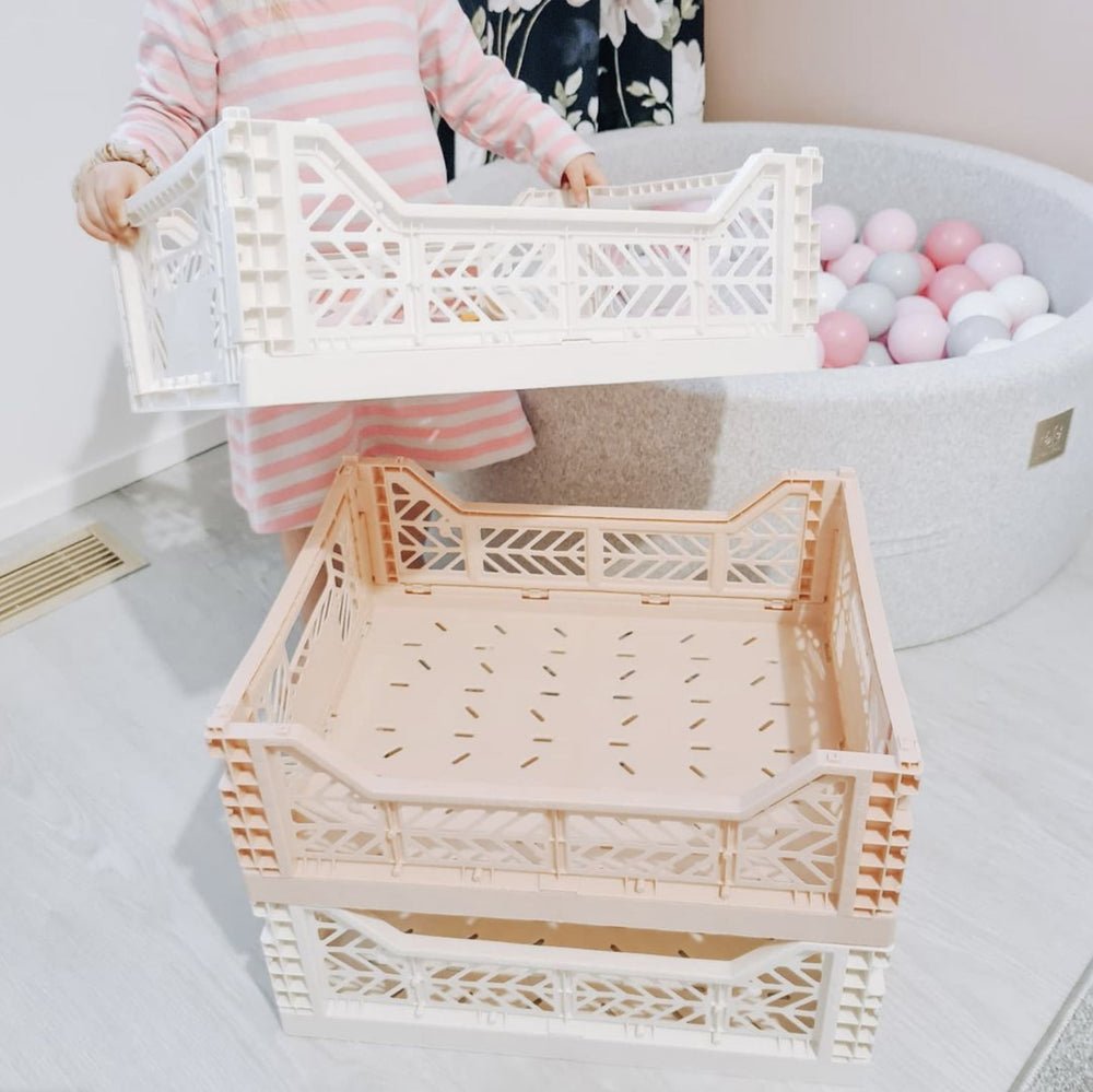 Aykasa Folding Storage Crate - Midi - White - Mabel & Fox