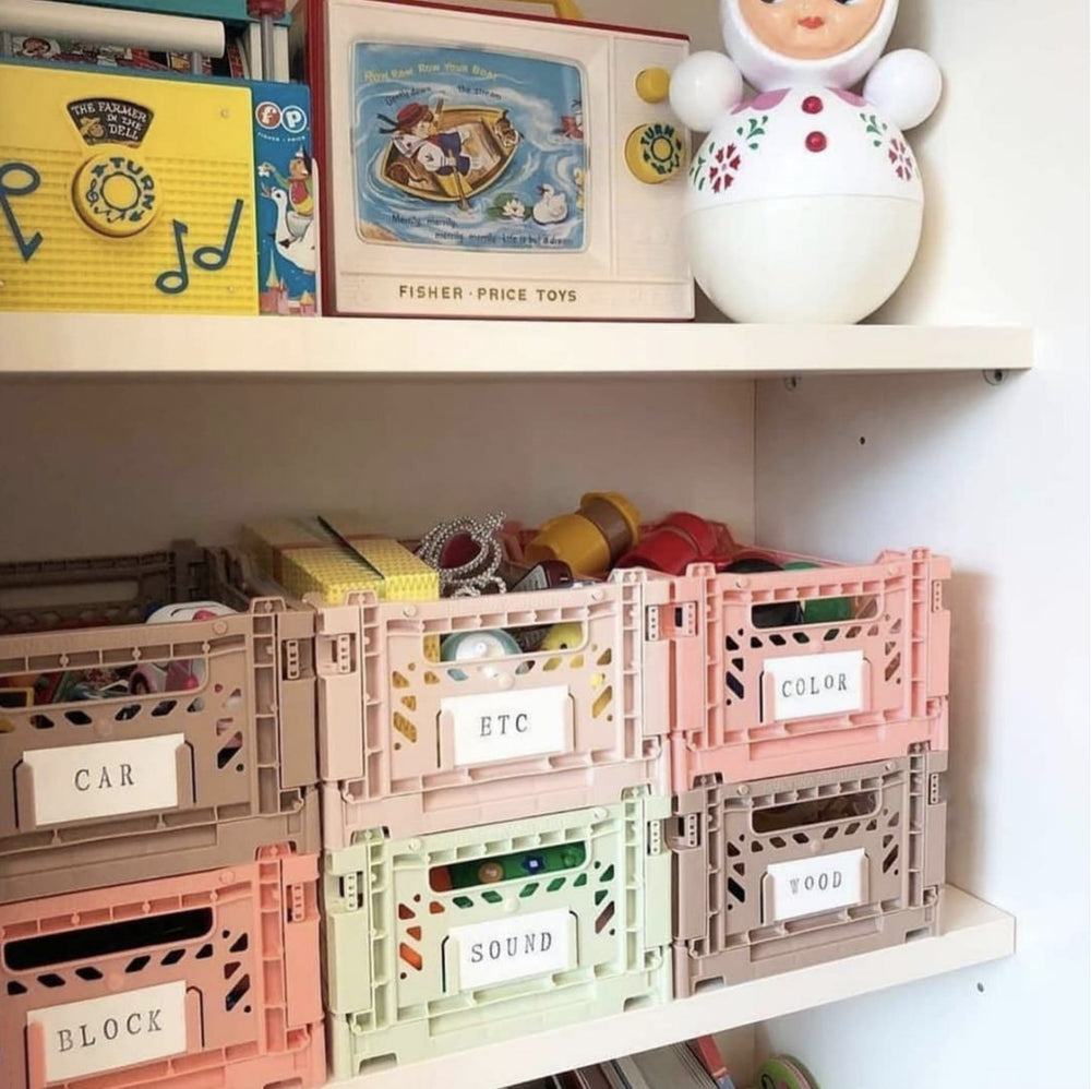 Aykasa Folding Storage Crate - Mini - Warm Taupe - Mabel & Fox