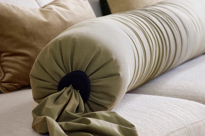 The bbhugme Pregnancy Pillow in Dusty Olive and Black has changeable covers
