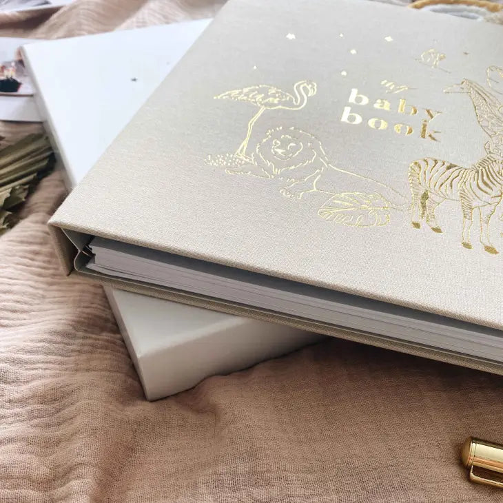 Blush & Gold - Baby Book - Safari - Mabel & Fox