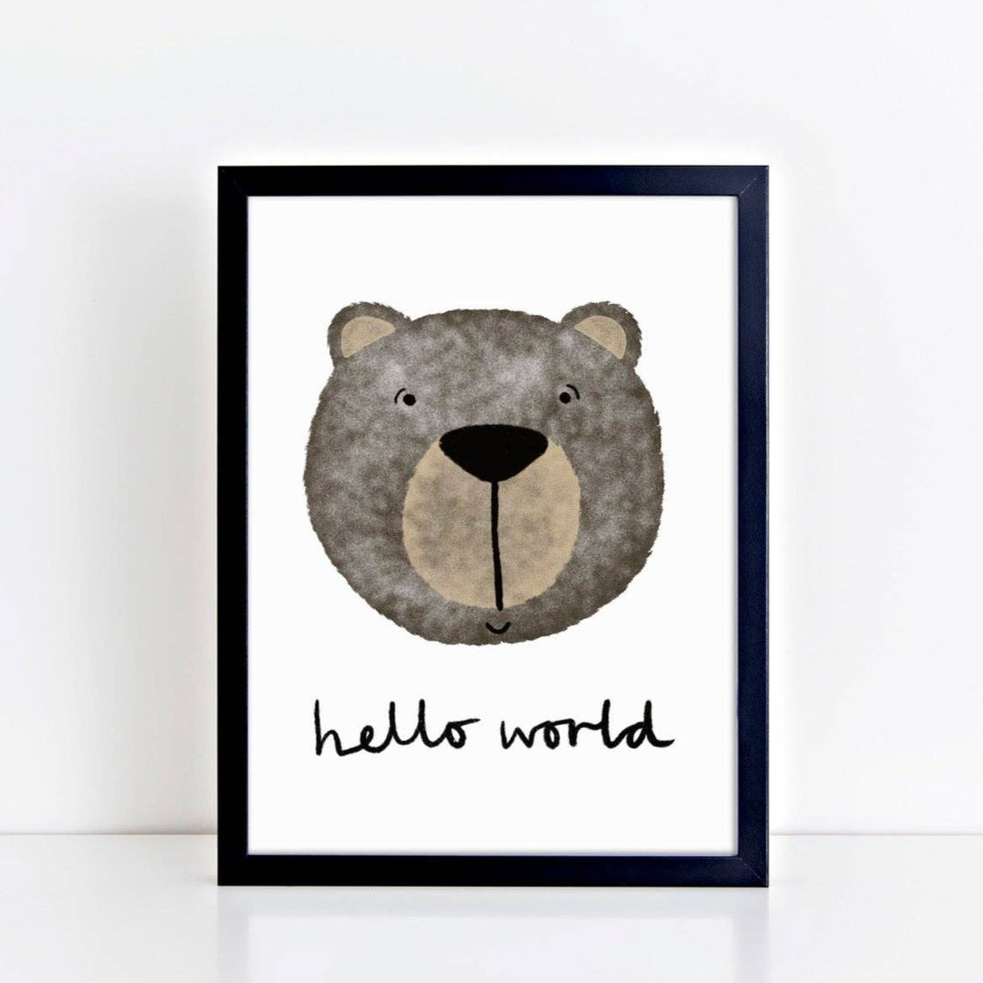 The Little Jones - Happy Bear, Hello World Print - Small Sizes - Mabel & Fox