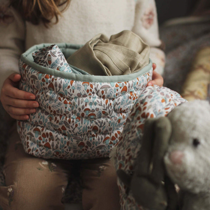AVERY ROW - QUILTED STORAGE BASKET SET OF 2  - WOODLAND WALK - Mabel & Fox
