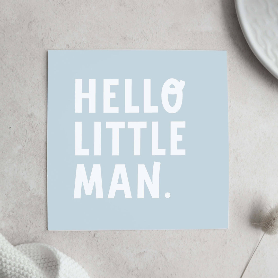 PAPER AND WOOL CARD – HELLO LITTLE MAN - Mabel & Fox