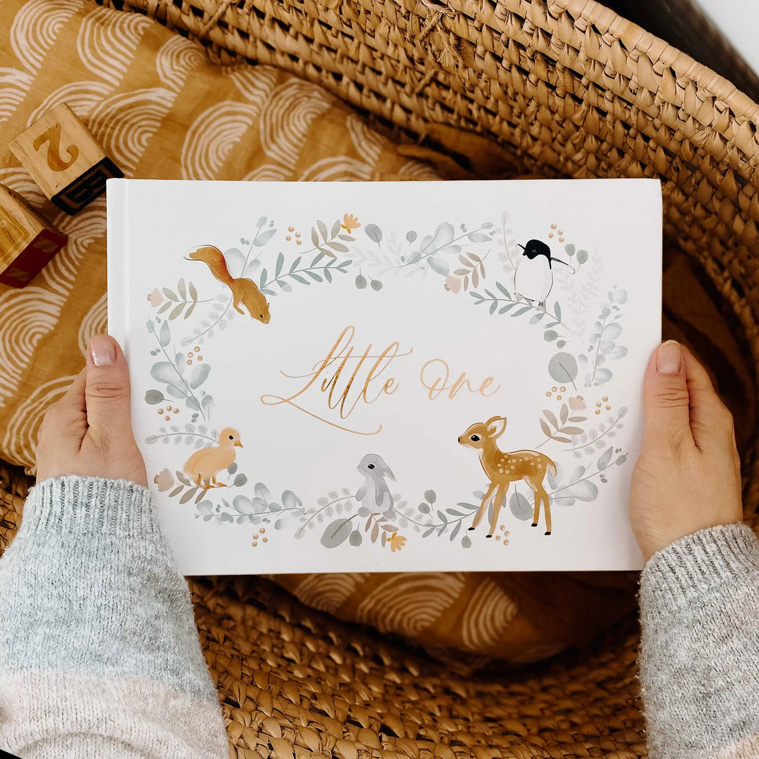 BLUSH & GOLD - BABY MEMORY BOOK - Animals - Mabel & Fox