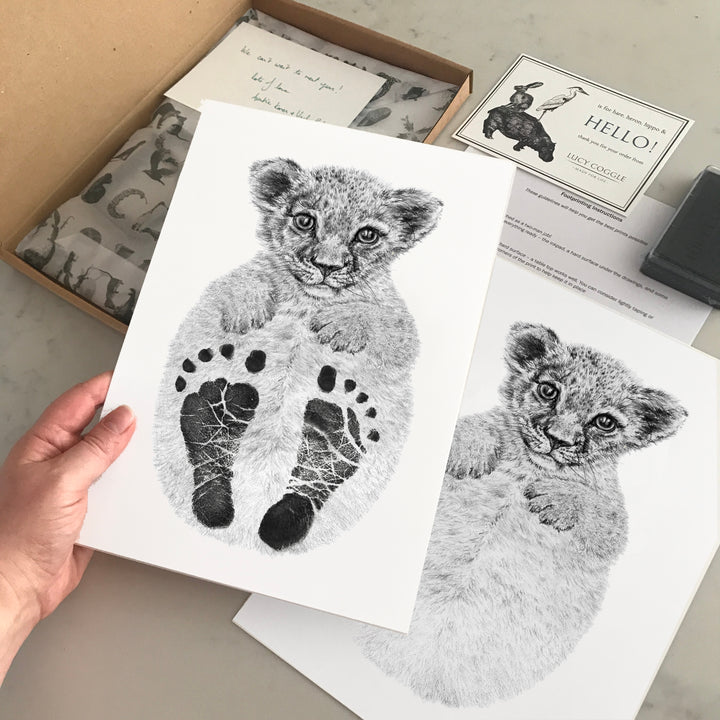 LUCY COGGLE DESIGNS - BABY LION FOOTPRINT KIT - Mabel & Fox