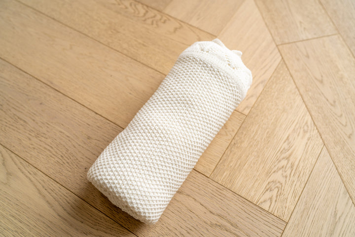 Mabel & Fox - Knitted Baby Blanket - White