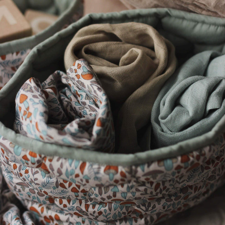 AVERY ROW - QUILTED STORAGE BASKET SET OF 2  - WOODLAND WALK - Mabel & Fox