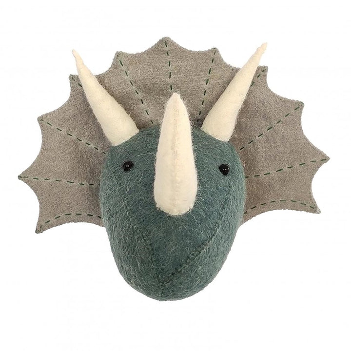 Fiona Walker England - Mini Triceratops Head - Dinosaur Wall Mount