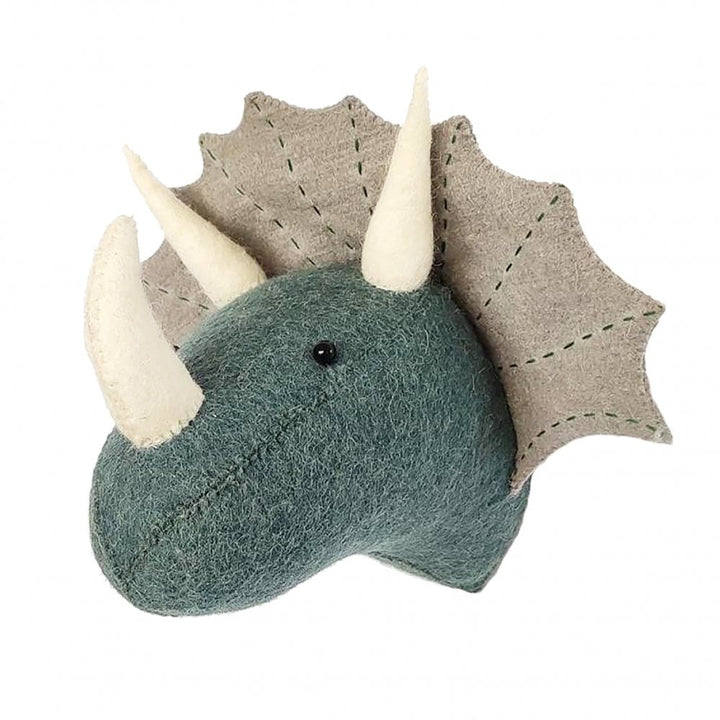 Fiona Walker England - Mini Triceratops Head - Dinosaur Wall Mount