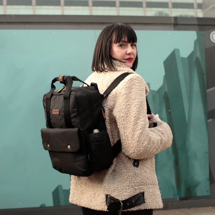 Babymel - Georgi Eco Convertible Backpack – Black - Mabel & Fox