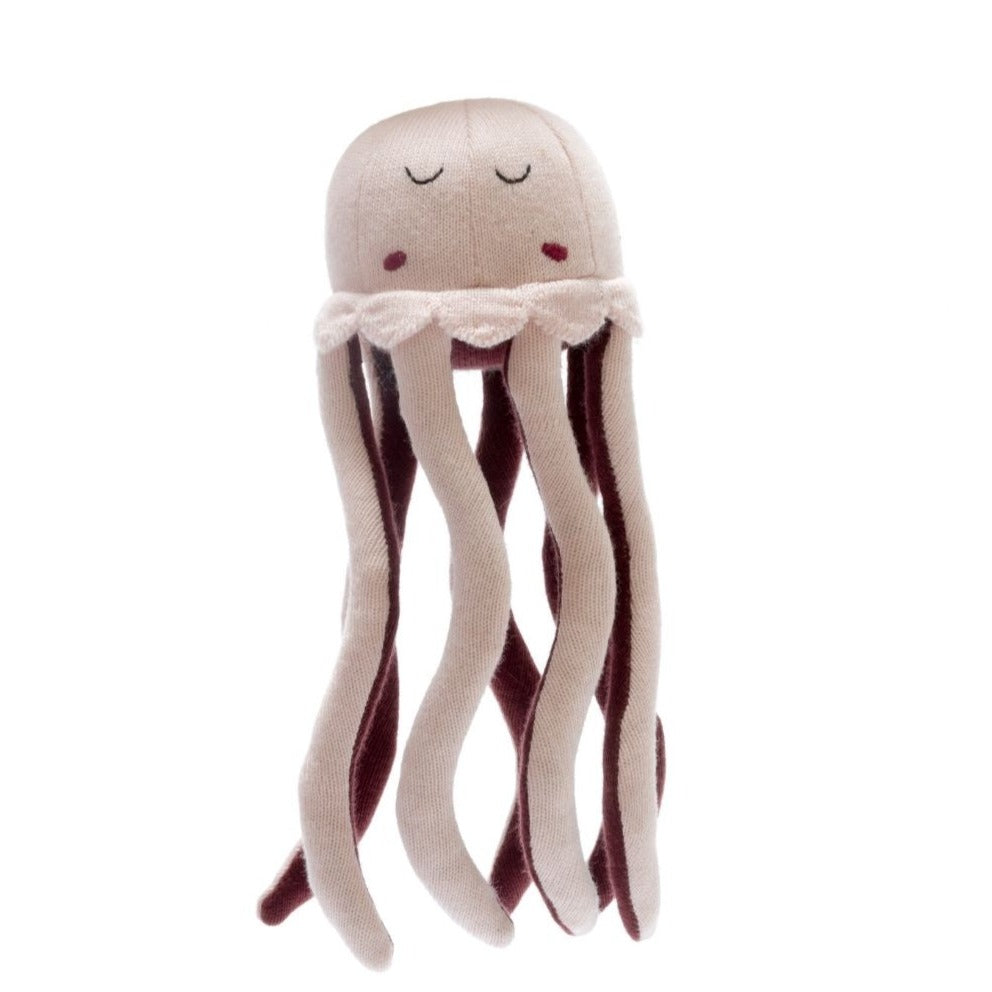 BEST YEARS - KNITTED ORGANIC COTTON OCTOPUS SOFT TOY - BABY PINK from Mabel & Fox