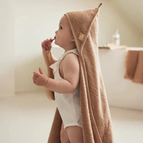 Jollein -  Baby Bath Cape - Biscuit (75x75cm) - Mabel & Fox