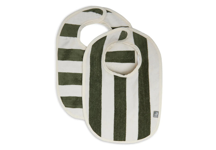 Jollein - Bib Stripe Terry - Leaf Green (2 pack) - Mabel & Fox