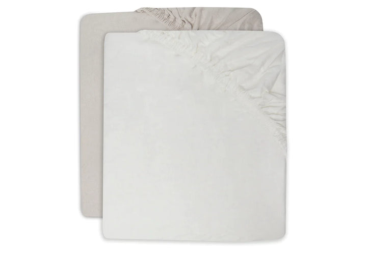 Jollein - Jersey Fitted Sheet 60 x 120cm - Ivory/Nougat (2 pack) - Mabel & Fox