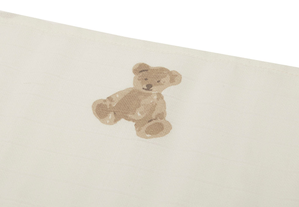 Jollein - Muslin Cloth - 70 x 70cm - Teddy Bear (3 Pack) - Mabel & Fox