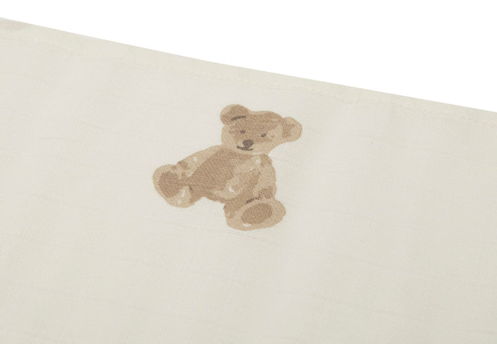 Jollein - Muslin Cloth - 70 x 70cm - Teddy Bear (3 Pack) - Mabel & Fox