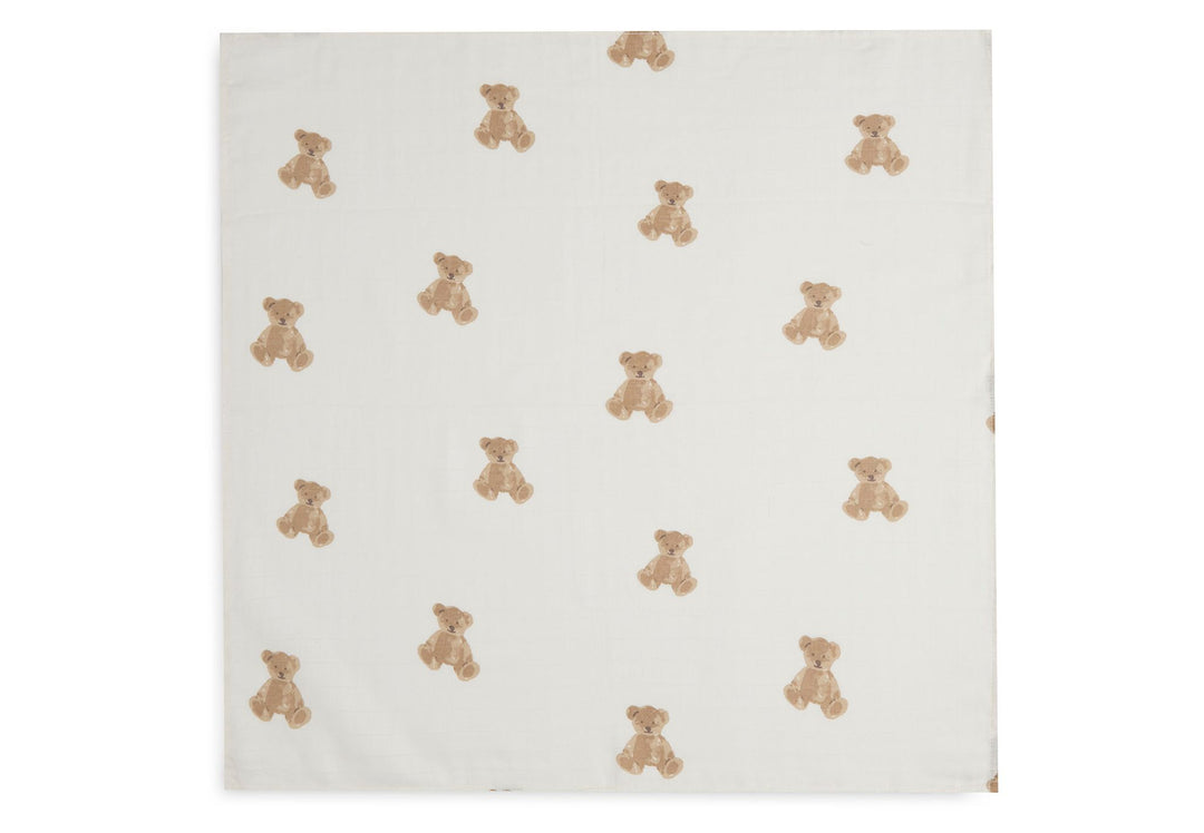Jollein - Muslin Cloth - 70 x 70cm - Teddy Bear (3 Pack) - Mabel & Fox