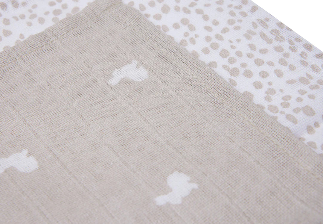 Jollein - Muslin Mouth Cloth 31 x 31cm - Dotted Rabbit GOTS (2 Pack) - Mabel & Fox