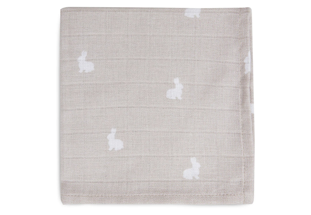 Jollein - Muslin Mouth Cloth 31 x 31cm - Dotted Rabbit GOTS (2 Pack) - Mabel & Fox