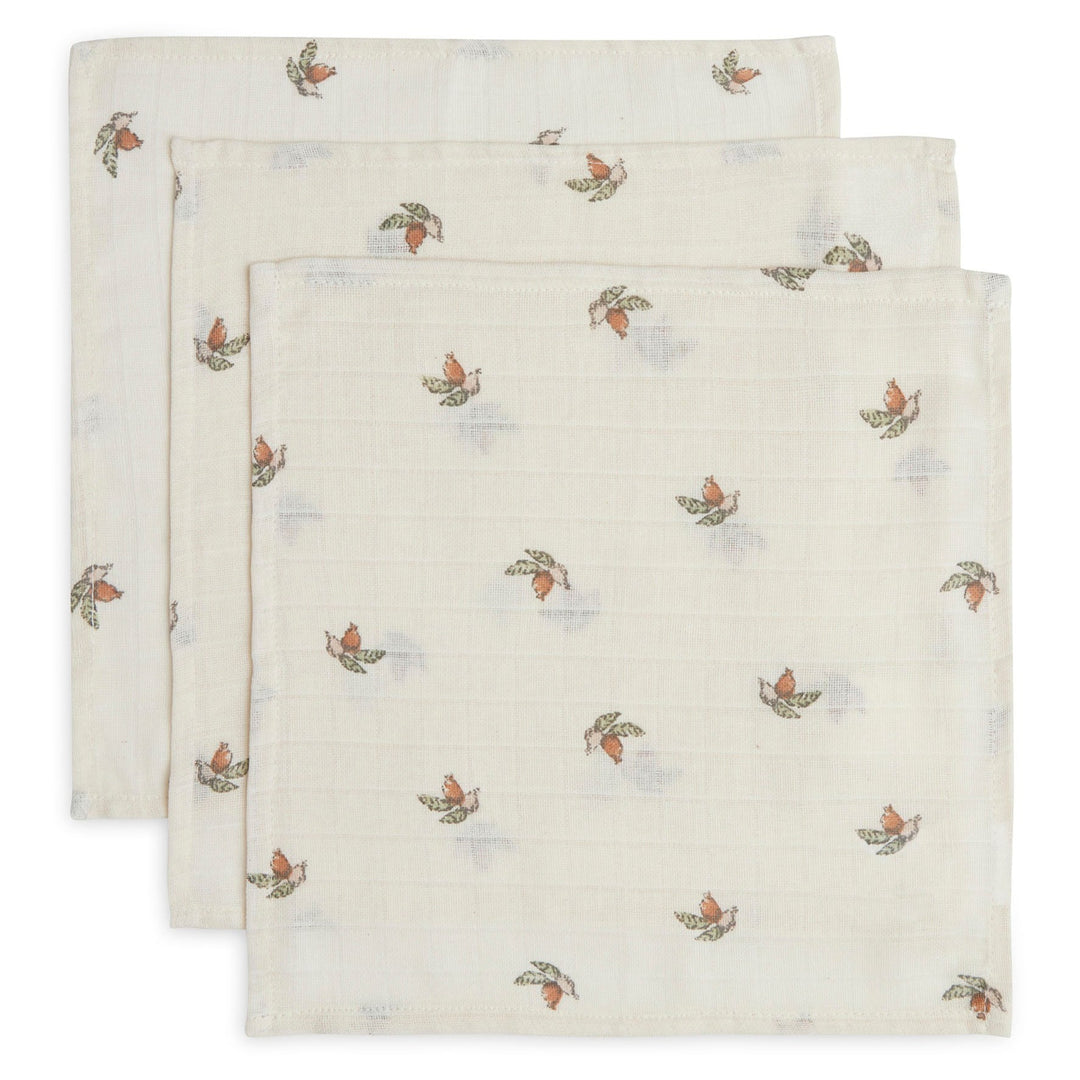 Jollein - Muslin Mouth Cloth - Rosehip (3 Pack) - Mabel & Fox
