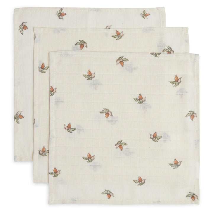 Jollein - Muslin Mouth Cloth - Rosehip (3 Pack) - Mabel & Fox