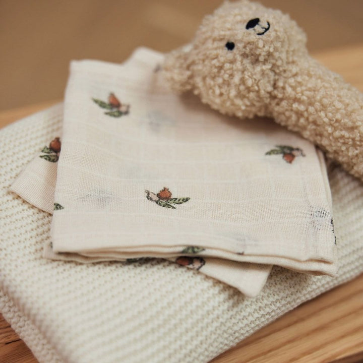 Jollein - Muslin Mouth Cloth - Rosehip (3 Pack) - Mabel & Fox