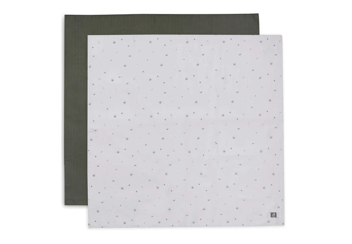 Jollein - Swaddle Muslin 115 x 115cm - Stargaze Leaf Green (2 Pack) - Mabel & Fox