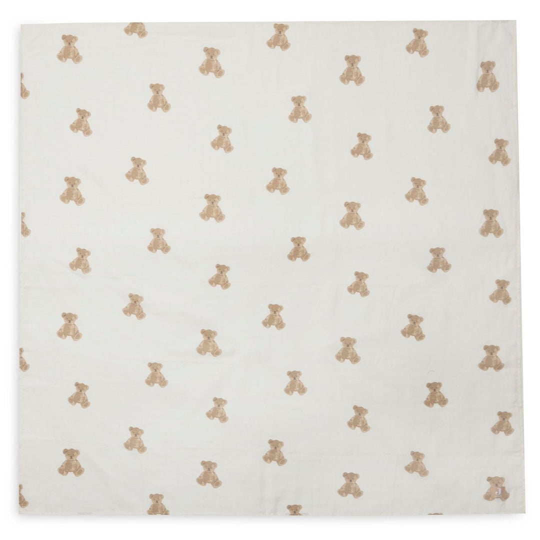 Jollein - Swaddle Muslin 115 x 115cm - Teddy Bear (2 Pack) - Mabel & Fox