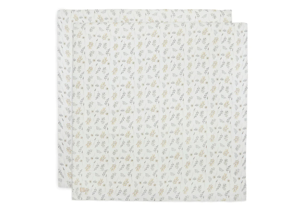 Jollein - Swaddle Muslin 115 x 115cm -Wild Flowers  (2 Pack) - Mabel & Fox
