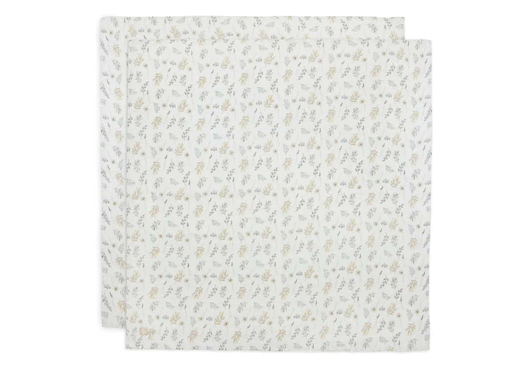 Jollein - Swaddle Muslin 115 x 115cm -Wild Flowers  (2 Pack) - Mabel & Fox