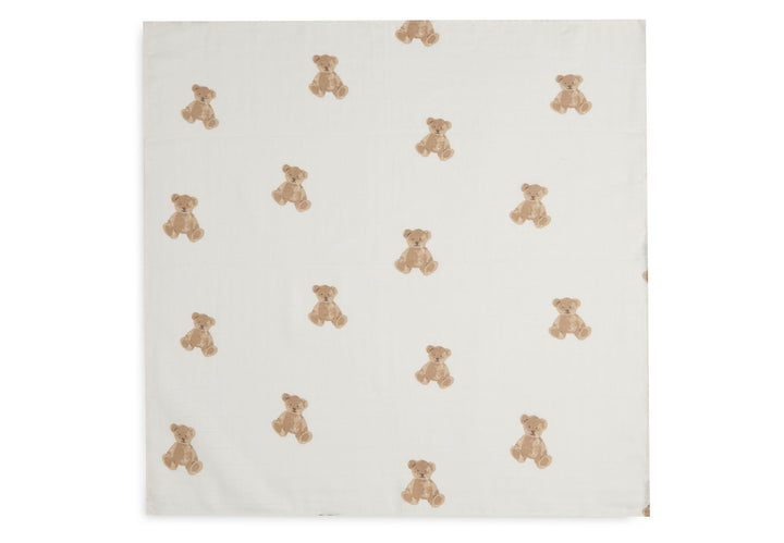Jollein - Muslin Cloth - 70 x 70cm - Teddy Bear (3 Pack)